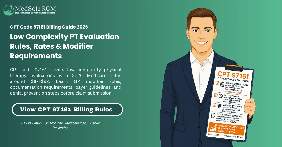 CPT Code 97161: Physical Therapy Evaluation Low Complexity: 2026 Billing Guide